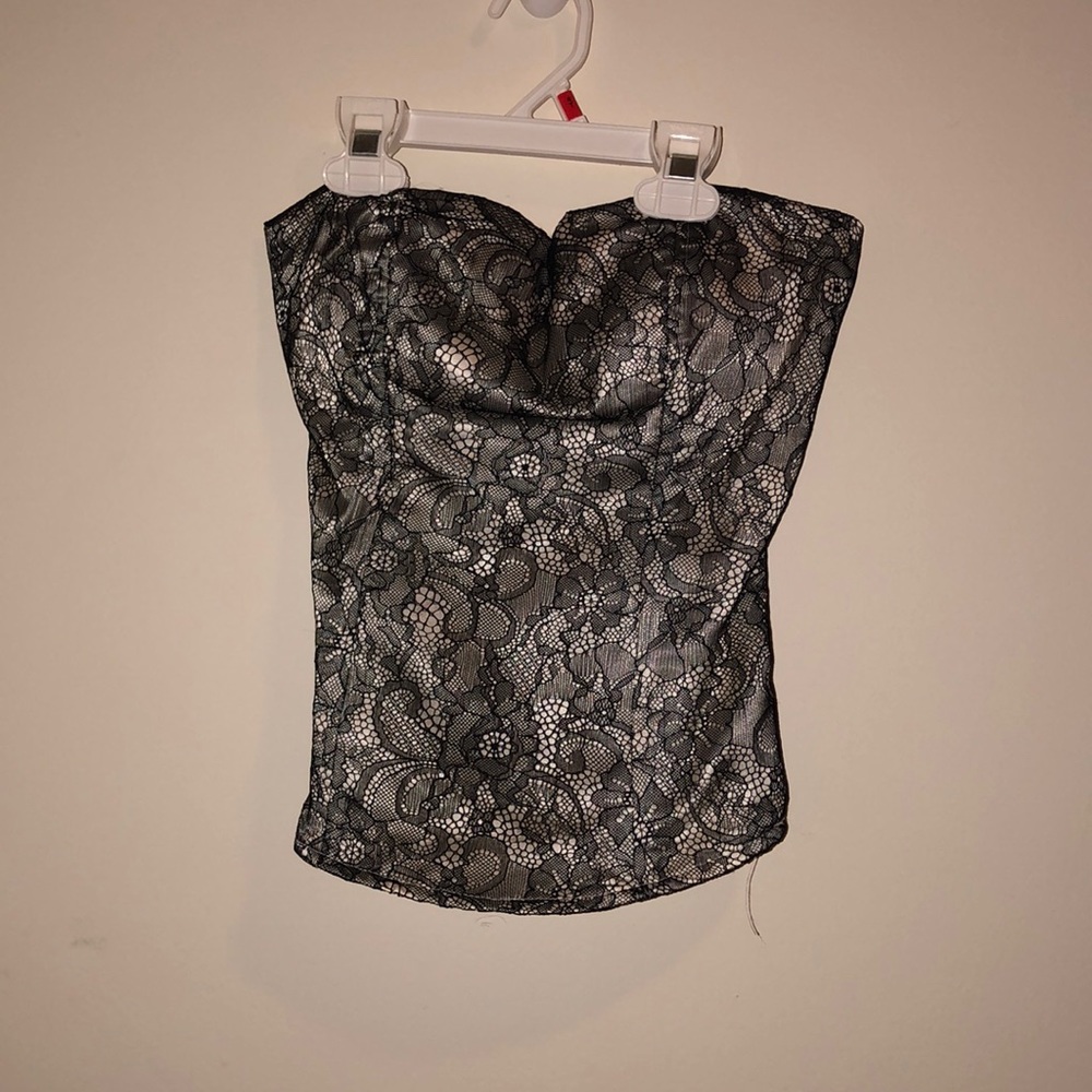 Black and off white lace stylish corset